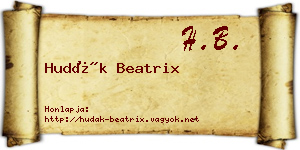 Hudák Beatrix névjegykártya